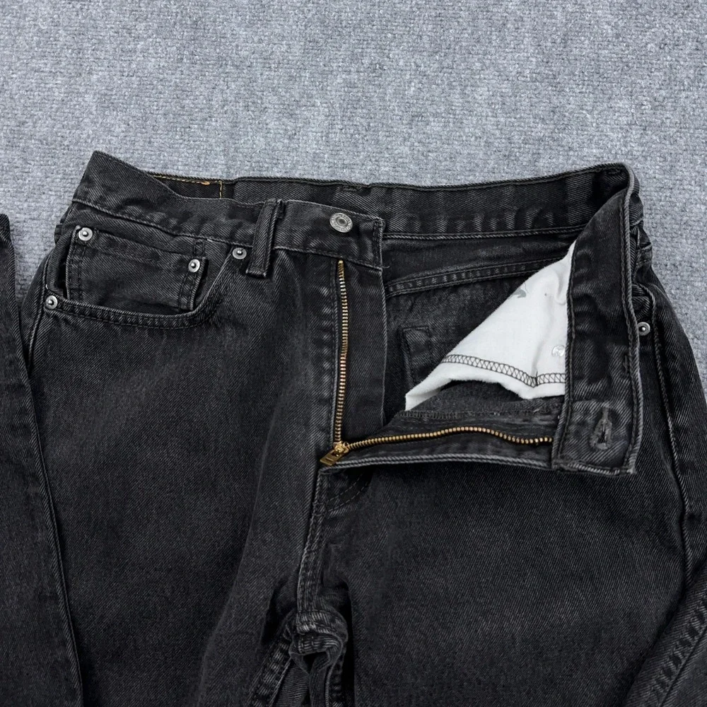 Levi's 505 Regular Fit Jeans Mens 34x34 FITS 31x32 Black Straight Leg Denim